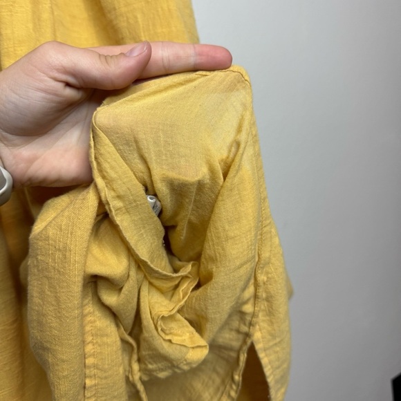 dRA Los Angeles Anthropologie Sunshine Dress Yellow Mini Dress Cotton Linen - Picture 11 of 15